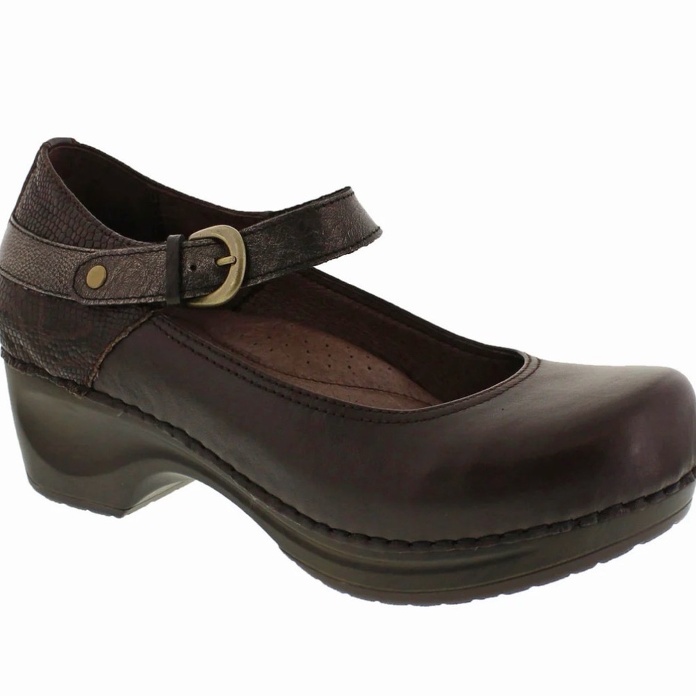 Sanita Black and Gray Daisy style Mary Jane Flats